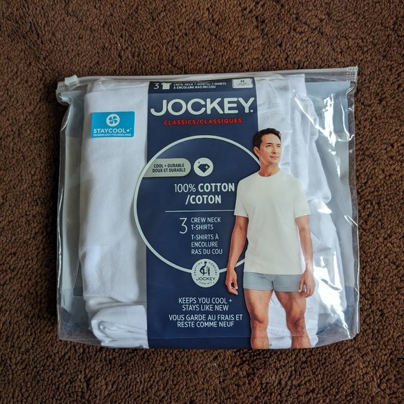 Jockey Men's Undershirt Staycool Crew Neck T-Shirt - 3 Pack - Picture 5 of 6